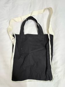 Stylish Black Canvas Tote Bag
