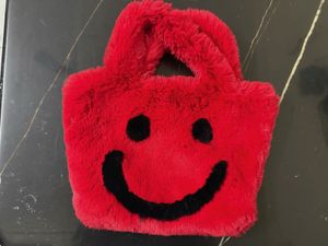 Fuzzy Red Smiley Face Handbag