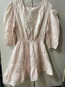 Pink Ruffled Tiered Mini Dress