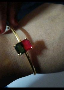 Chic Dual-Color Stone Bangle
