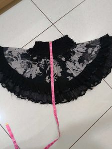 Sheer Floral Ruffle Skirt