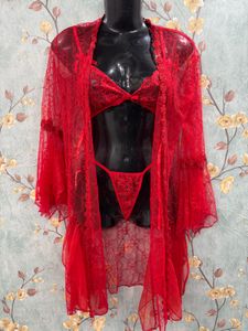 Red Lace Lingerie Set 🍒♥️