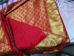 Red &amp; Gold Saree