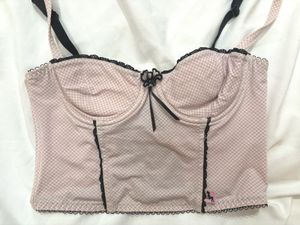 Cute Pink Gingham Corset Top