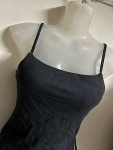 Black Cami Top with Side Slits