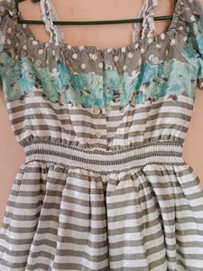Chic Striped Floral Dress