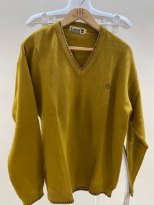 Vintage Mustard Yellow V-Neck Sweater