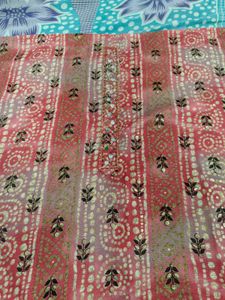 Beautiful Embroidered Peach Cotton Suit
