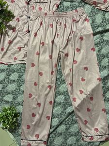 Satin Heart Pj Set