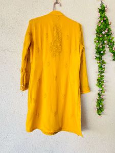 Yellow Embroidered Kurta