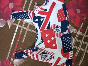 American Flag Print Sports Bra