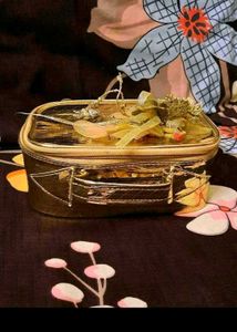 Elegant Gold Clutch Bag with Embellishments