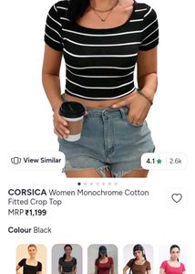 Striped Square Neck Crop Top