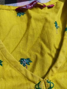 Yellow Embroidered top