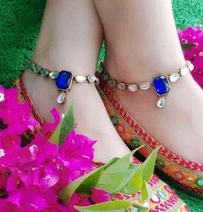 Elegant Blue Stone Anklets