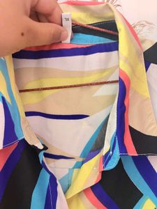 Vero Moda Vibrant Abstract Print Button-Up Shirt