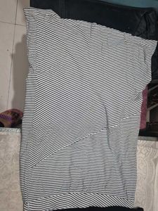 Black Top and Striped Skirt Dress