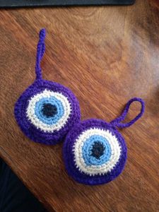 Crocheted Evil Eye Charms (Set of 2)
