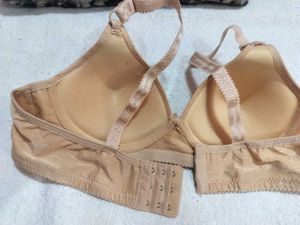 Beige Bra with Floral Detail
