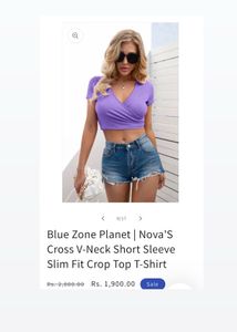 Women's Sexy V-Neck  Crop Top