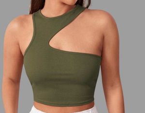 Olive Cutout Crop Top