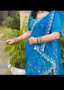 Stunning Blue Floral Lehenga Choli fix