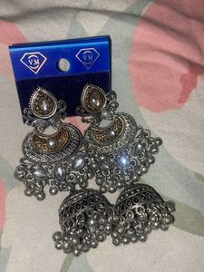Stylish Oxidized Jhumka Earrings