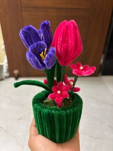 Handcrafted Plush Flower Arrangement