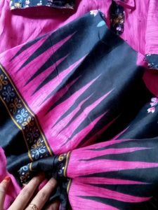 Pink Kurti Set with Printed Dupatta