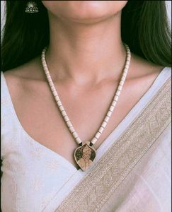Wooden Beaded Necklace with Pendant