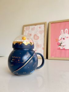 Cute Space Walk Mug with Lid