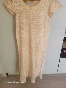 Cream Lace Kurta
