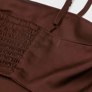 H&amp;M Brown Satin Irregular Top⭐️