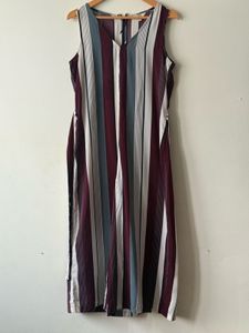 Chic Striped V-Neck Jumpsuit