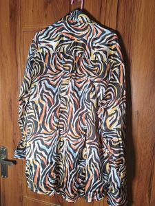 Free delivery - Zebra Print Button-Up Shirt