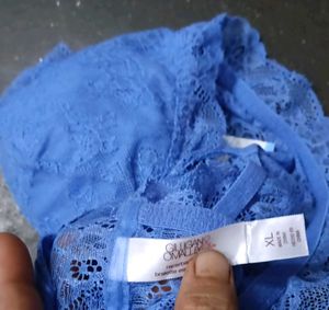 Blue Lace Bra