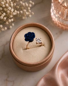 Elegant Rose & Diamond Ring