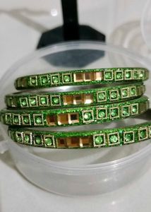 brand new Sparkling Green &amp; Gold Bangles