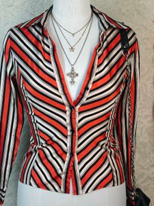 Chic Striped Button-Up Blouse