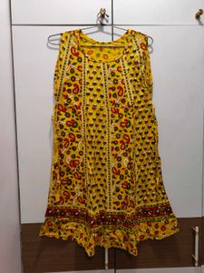 Yellow Short Sleeve Kurti