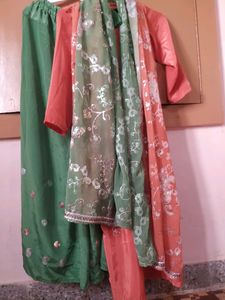 Kurti And Plazo Set With Beautiful Dupatta