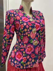 Floral  blazer Jacket with Lehenga