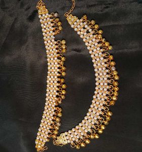 Pearl & Gold Anklets with Bells