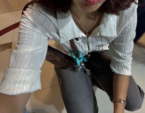 Chic Textured White Button-Up Top