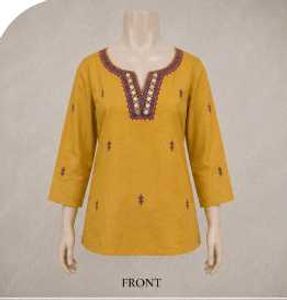 Yellow Embroidered Kurta
