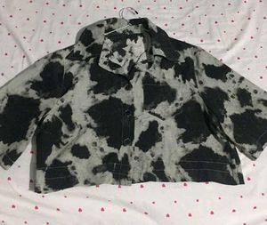 Unique Cow Print Button-Up Shirt