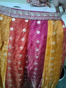 Stunning Red &amp; Yellow Lehenga Choli