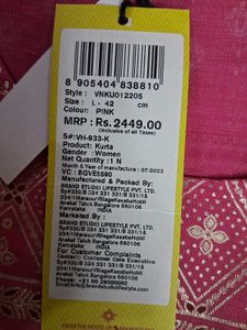 Vishudh Pink Kurta with Gold Print