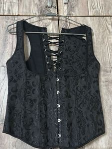 Black Brocade Corset Top