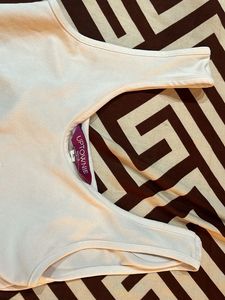 White Cropped Tank Top